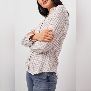 Rails Brady Plaid Button Down in Powder Steel Blush
